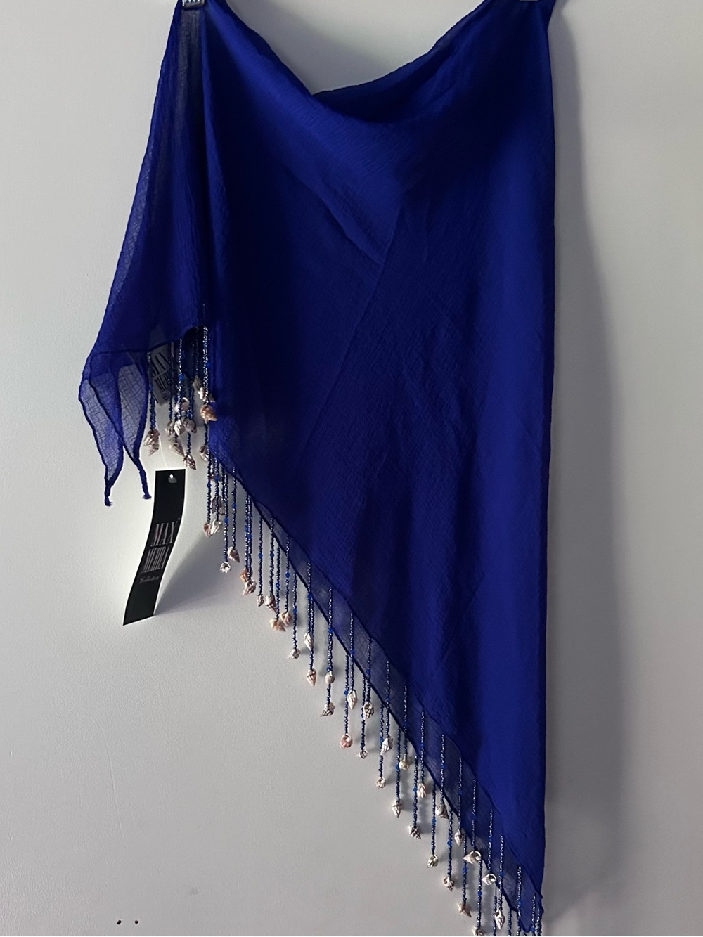 Cobalt blue beaded shell sarong